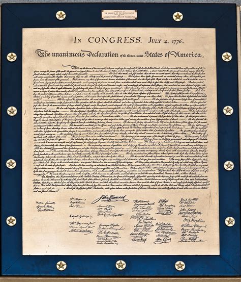 As the president of the second continental congress, john hancock signed first. Public Domain Picture | Declaration of Independence Plaque ...