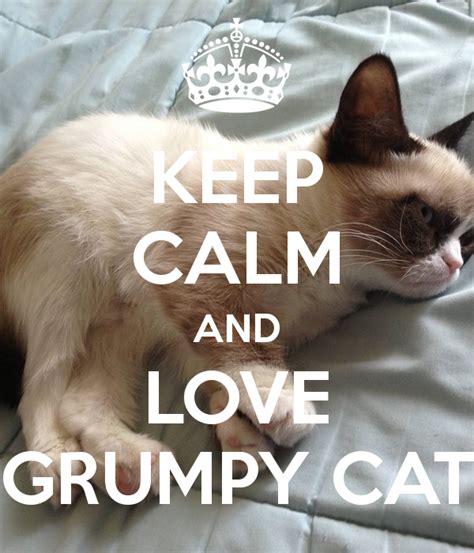 Keep Calm And Love Grumpy Cat Cat Love Quotes Grumpy Cat Quotes Keep