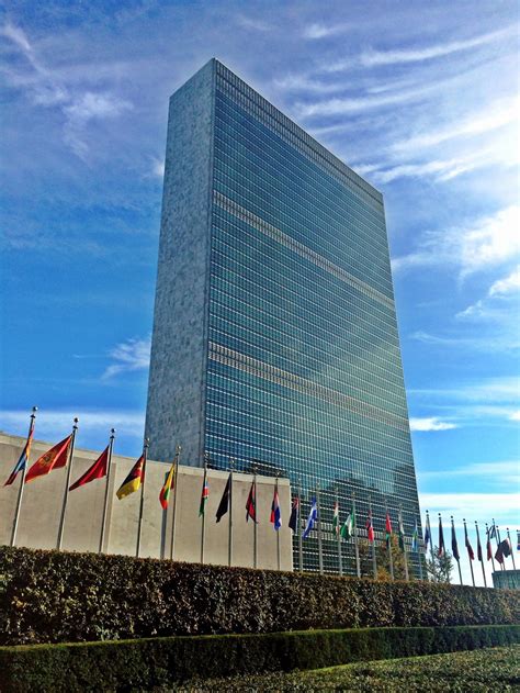 View Of The Newly Renovated United Nations Secretariat Building On A