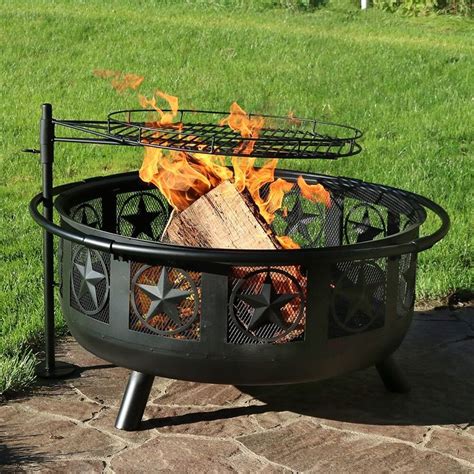 Kroger Sunnydaze 30 Fire Pit Black Steel All Star With Cooking Grate