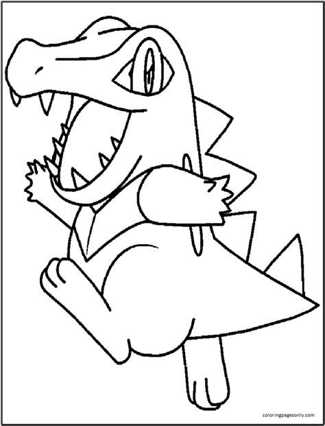 Totodile And Chikorita Cyndaquil 2 Coloring Page Free Printable