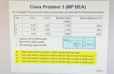 solved class problem 3 mp bea as a manager of a concession