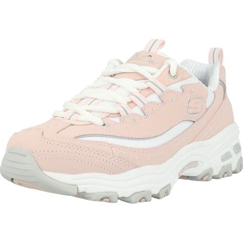 Skechers Dlites Biggest Fan Light Pinkwhite Textile Trainers Shoes Awesome Shoes