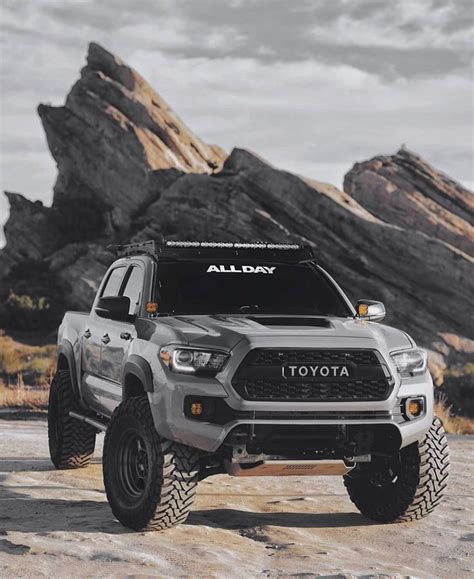 Grey Toyota Tacoma With Off Road Wheels In 2020 Tacoma Truck Toyota