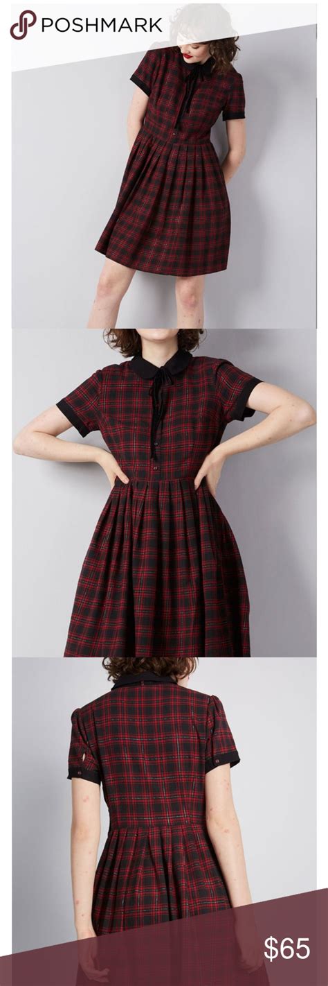 Styled To Smile Plaid Dress Super Cute Brand New Plaid Fit And Flare