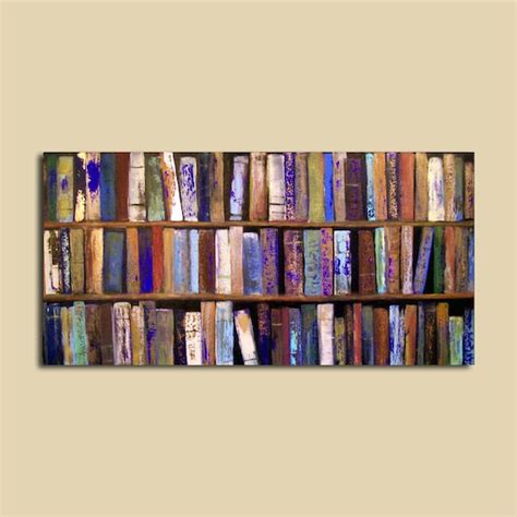 Abstract Painting Library Books 24 X 48 By Contemporaryearthart