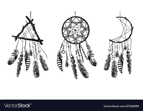 Hand Drawn Dream Catchers Royalty Free Vector Image