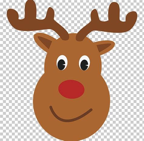 Cute Cartoon Reindeer Face Funny Christmas Cartoon With