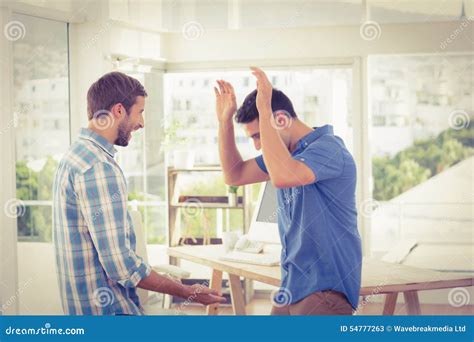 Excited Businessmen Clapping Their Hands Stock Image Image Of