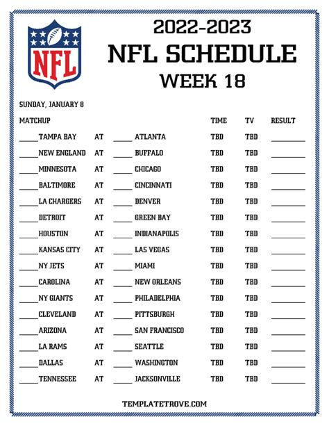 Week 12 Nfl Schedule Printable