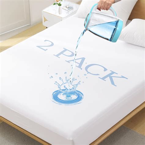 2 pack full size premium waterproof mattress protector soft breathable mattress pad