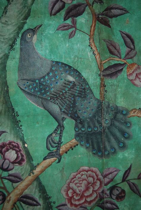 Detail Of A Bird In The Chinese Wallpaper At Erddig Hung