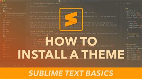 How To Install A Sublime Text Theme Youtube