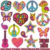 Retro Clipart Clip Art, 60s and 70s Clipart Clip Art Commercial and ...