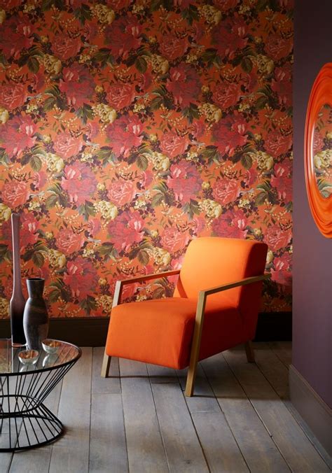 Dianthus Wallpaper In Tiger Lilly From The Shade Wilder Collection By