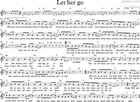 Sheet Nhạc Hợp Âm Let Her Go
