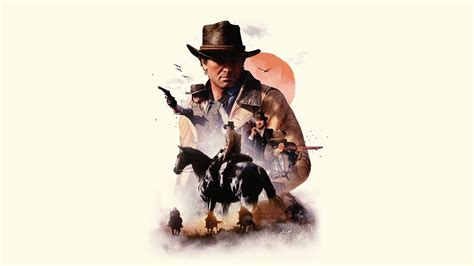 Download 1366x768 wallpaper video game, poster, red dead redemption 2