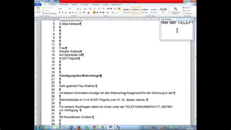 Informationen zu arbeitszeit semesterferien, urlaubsanspruch. MS Office Word 2010 Tutorial - Privatbrief nach DIN 5008 ...
