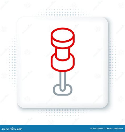 Line Push Pin Icon Isolated On White Background Thumbtacks Sign