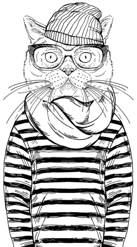 Cool Cat Coloring Page From Cat Coloring Book Cat