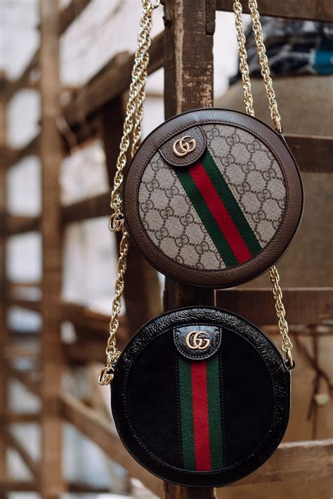 Gucci Ophidia Mini Round Leather Shoulder Bag