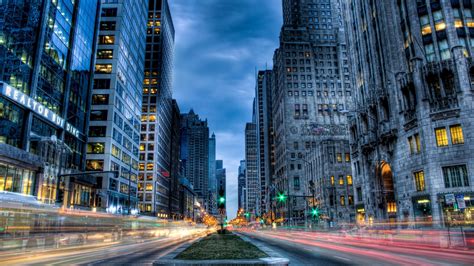Cityscape Building Hdr Long Exposure Chicago Wallpapers Hd