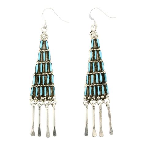 Lot Zuni Sleeping Beauty Turquoise Chandelier Earrings