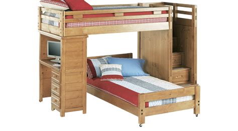 Whether your little ones are sharing a room or want more room to play, bunk beds are a great option. Creekside Taffy Twin/Twin Step Bunk Bed with Desk - Bunk/Desk