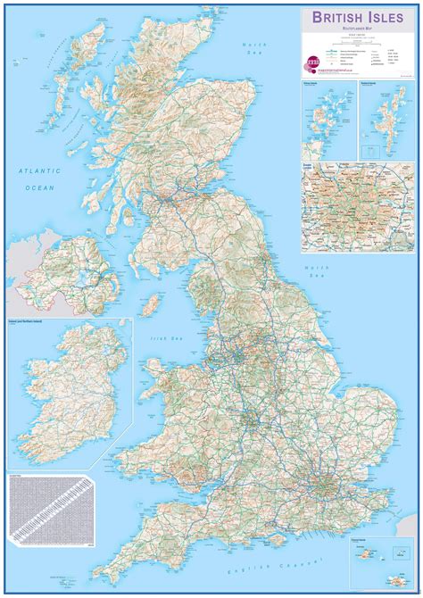 Uk Wall Map Large Laminated And Aluminum Framed Map British Isles