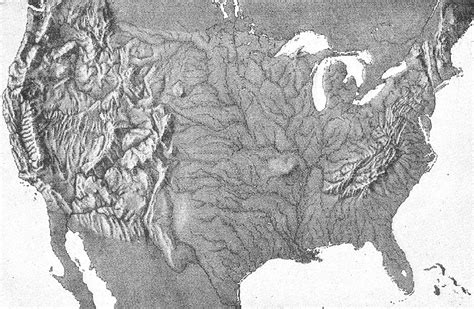 Contiguous United States Relief Map Student Handouts