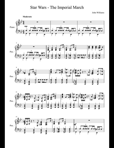 Imperial march (star wars) is a song by john williams. Star Wars - The Imperial March sheet music for Piano download free in PDF or MIDI