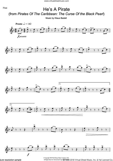 Upload your own music files. Badelt - He's A Pirate (from Pirates Of The Caribbean: The Curse Of The Black Pearl) sheet music ...