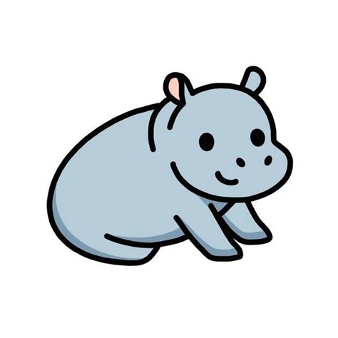 Hippo Sticker By Littlemandyart Cute Little Drawings Cute Kawaii