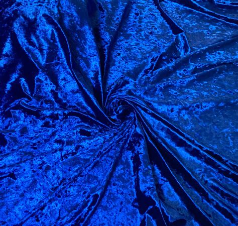 Premium Quality Royal Blue Crushed Velvet Fabric By The Yard Etsy