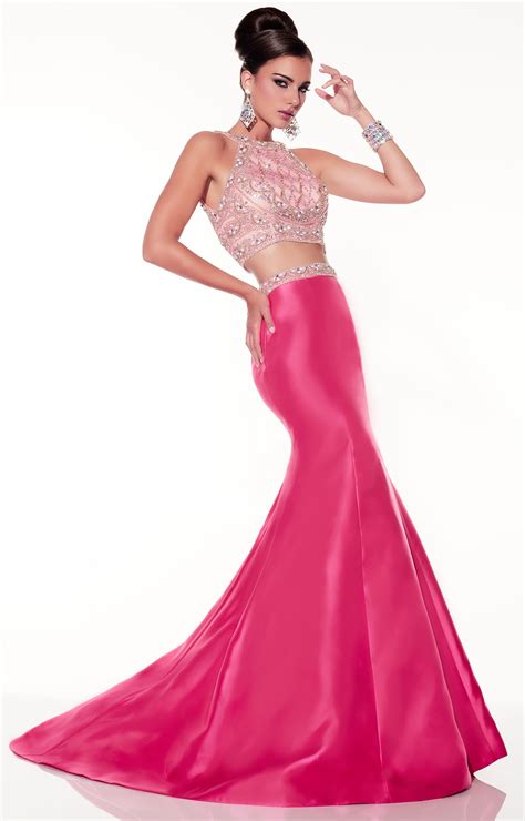 Panoply 14797 2 Piece Mikado With Beaded Halter Top And Open Back