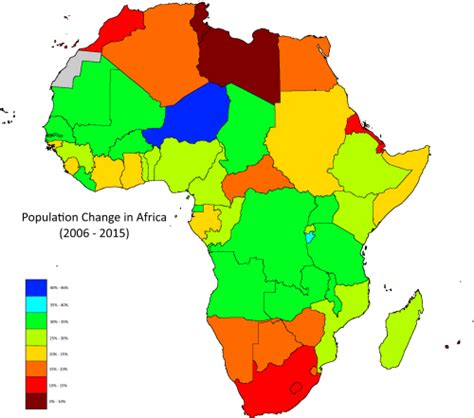 Population Change In Africa From 2006 To 2015 Maps On The Web