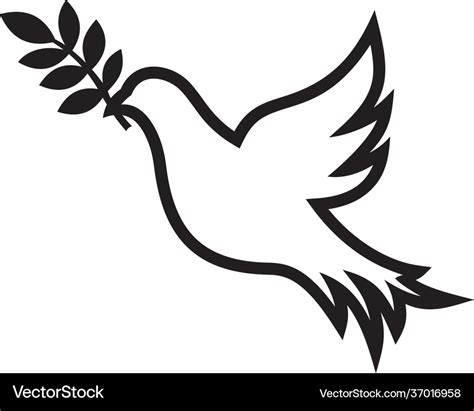 Dove With Olive Branch Royalty Free Vector Image