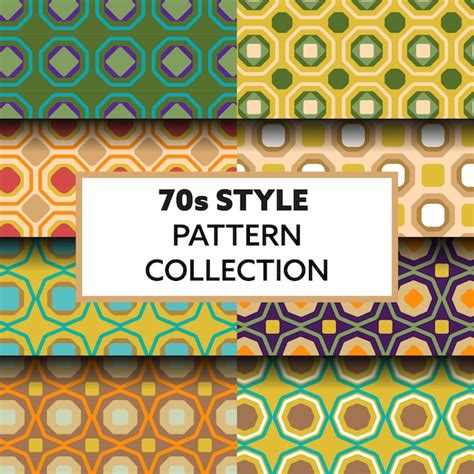 Premium Vector 70s Style Geometric Pattern Collection