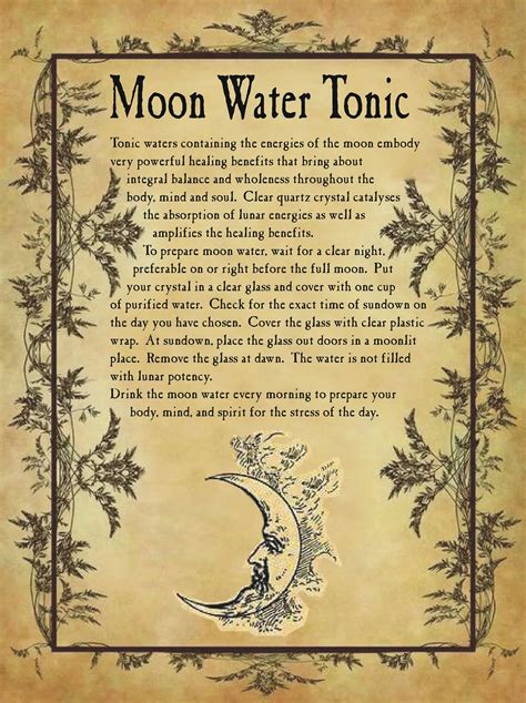 Moon Water Tonic For Homemade Halloween Spell Book Halloween Spell