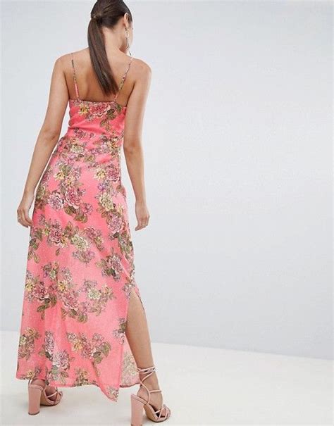 Missguided Chiffon Floral Side Split Maxi Dress Asos Side Split Maxi