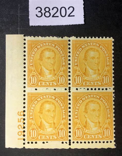 Us Stamps 642 Mint Og Nh Vf Plate Block Lot 38202 United States