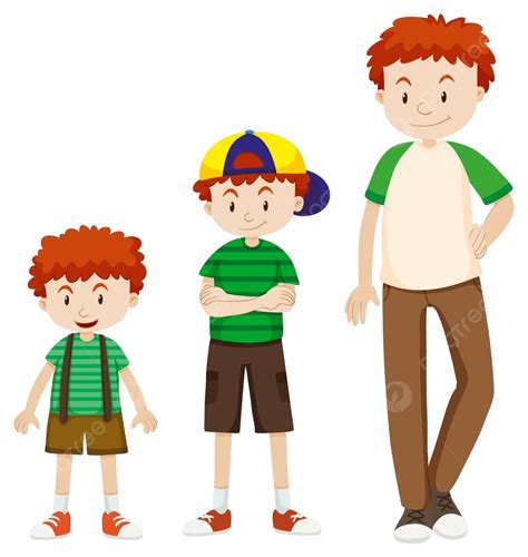 Boy Growing Up To Man Clipping Person Student Vector Clipping Person