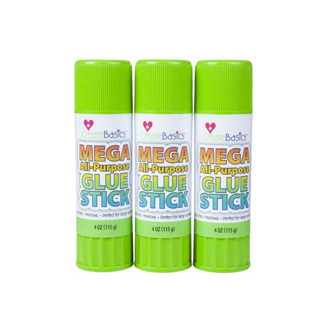 Create Basics All Purpose Mega Glue Stick Non Toxic Perfect For Large