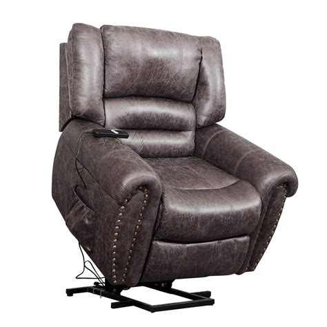 Bonzy chocolate microfiber power lift recliner 1. Harper & Bright Designs Brown Faux Leather Recliner Power ...