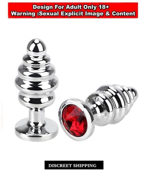 Spiral Shape Chrome Plated Steel Butt Plug Massager Adult Sex Toys For Men And Women Blue Moon