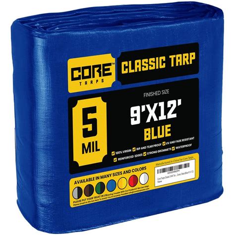 Core Tarps 9 Ft X 12 Ft Blue 5 Mil Heavy Duty Polyethylene Tarp