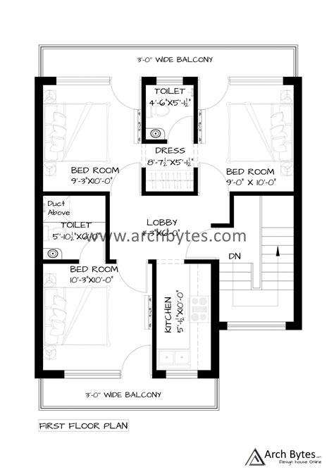 House Plan For 25x36 Feet Plot Size 100 Square Yards Gaj Archbytes
