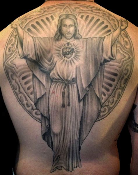 Backpiece Black And Grey Realisticrealism Religiousspiritual Tattoo Slave To The Needle
