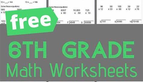 Help your kids get extra math practice with these free printable 6th
