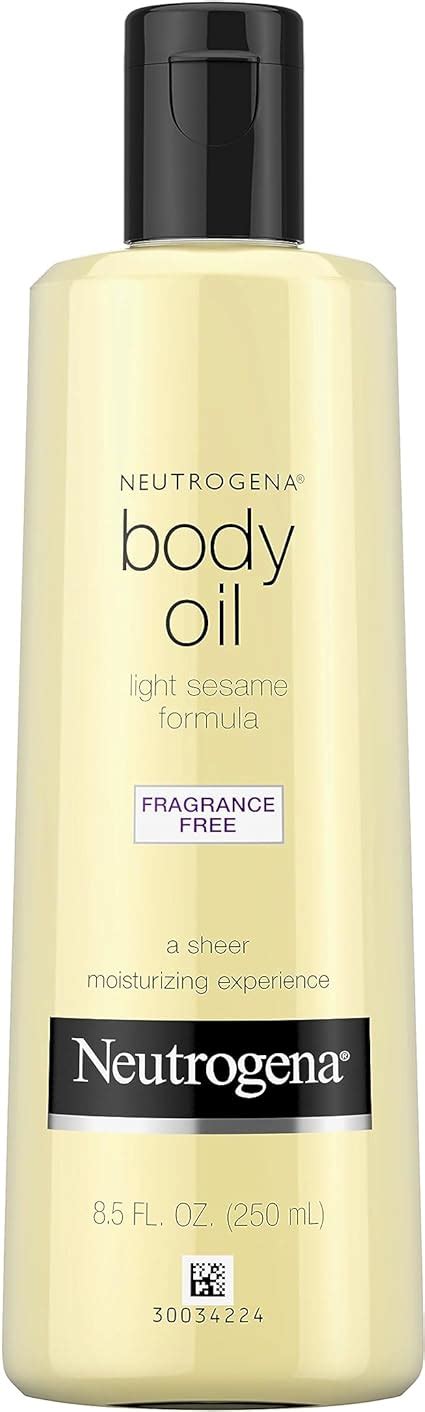 neutrogena fragrance free lightweight body oil for dry skin sheer moisturizer in light sesame